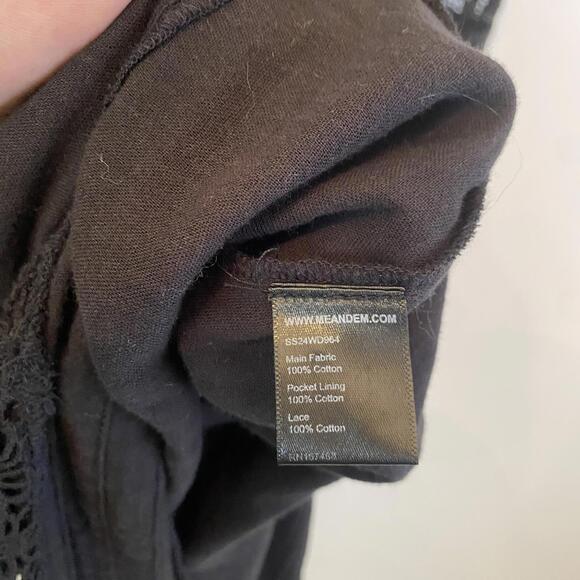 ME+EM black cheesecloth drawstring cotton maxi dress sz 4 - Picture 7 of 9